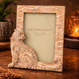 "Naturecraft Wood Effect Tiger Photo Frame 4"" X 6" - thumbnail 1
