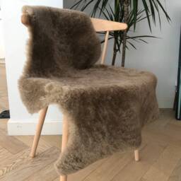 Taupe Xl Shearling Sheepskin, Rug, Throw , Upholstery Short Cut Interior Decor, Sheepskin Throw, Chair Cover Greige - thumbnail 2