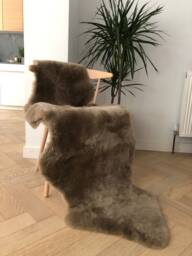 Taupe Xl Shearling Sheepskin, Rug, Throw , Upholstery Short Cut Interior Decor, Sheepskin Throw, Chair Cover Greige - thumbnail 1