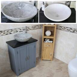 Painted Grey Bathroom Vanity Unit - Black Quartz Top Marble Basin Choice 310Gbqsbc - thumbnail 2