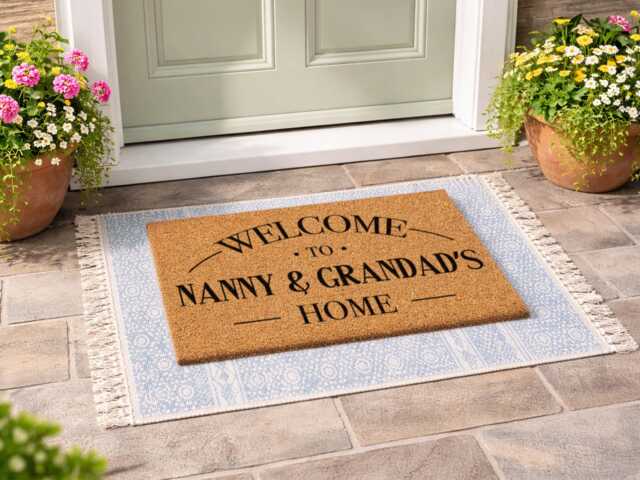 New Home Gift - Nanny & Grandad's Custom Doormat Personalized Moving Present - image 1