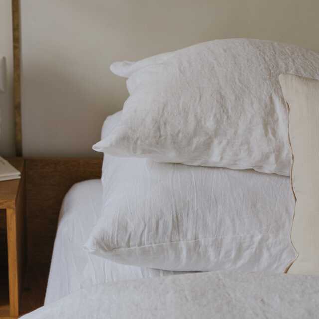 White Linen Pillowcase, 100% Pillow Cover With Envelope Closure in Standard, Square, Queen, King & Custom Sizes, Throw - image 1