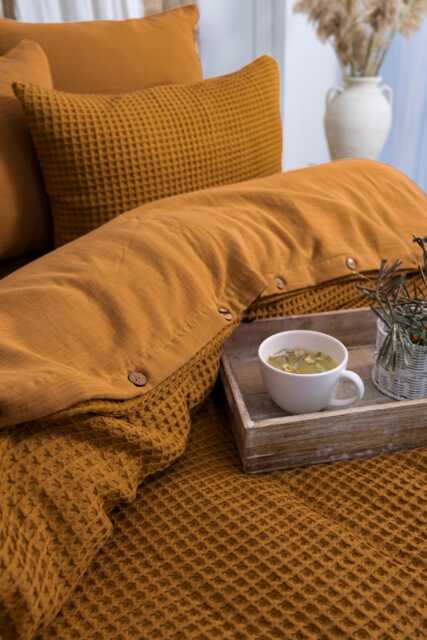 Waffle Duvet Cover Luxury Organic Turkish Cotton Bedding Set - image 1