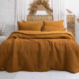 Waffle Duvet Cover Luxury Organic Turkish Cotton Bedding Set - thumbnail 2