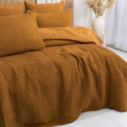 Waffle Duvet Cover Luxury Organic Turkish Cotton Bedding Set - thumbnail 3