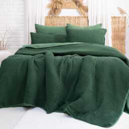 Waffle Duvet Cover Luxury Organic Turkish Cotton Bedding Set - thumbnail 4
