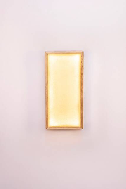 Paper & Oak Wood Wall Sconce Japandi Wall Lamp. Plug-In Option. Usa Duties Paid - image 1