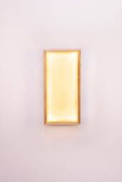 Paper & Oak Wood Wall Sconce Japandi Wall Lamp. Plug-In Option. Usa Duties Paid - thumbnail 1
