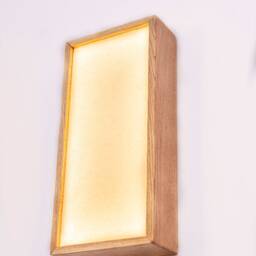 Paper & Oak Wood Wall Sconce Japandi Wall Lamp. Plug-In Option. Usa Duties Paid - thumbnail 2
