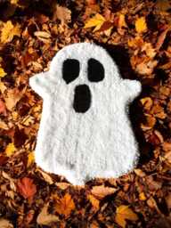Halloween Decorative Rug Ghost. Table Decoration. Funny Wall Picture. White Art. Trick-Or-Treating Gift For Halloween. Small - thumbnail 1