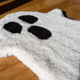 Halloween Decorative Rug Ghost. Table Decoration. Funny Wall Picture. White Art. Trick-Or-Treating Gift For Halloween. Small - thumbnail 3