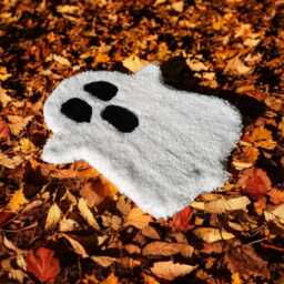 Halloween Decorative Rug Ghost. Table Decoration. Funny Wall Picture. White Art. Trick-Or-Treating Gift For Halloween. Small - thumbnail 2