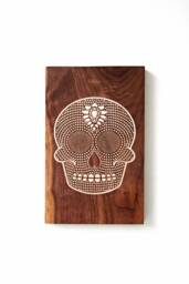 Hirst Sugar Skull Wood Block Wall Art - thumbnail 1
