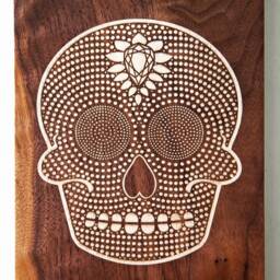 Hirst Sugar Skull Wood Block Wall Art - thumbnail 2