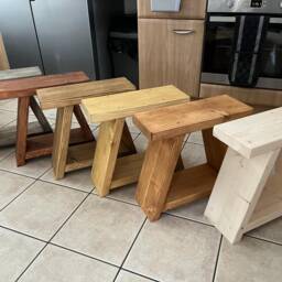 Chunky Solid Pine Side Table Handcrafted Oak Finish Living Room Storage - thumbnail 4