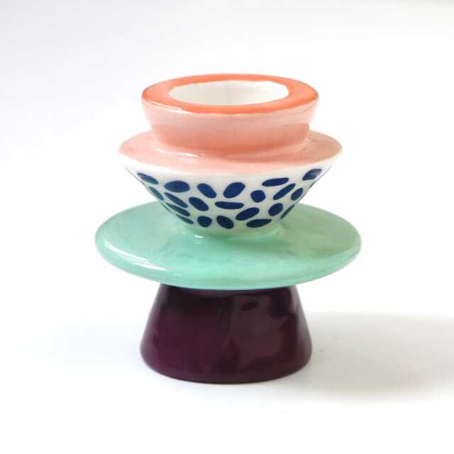 Candleholder - Ta??w?? Purple, Green & Pink - image 1