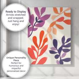 Soft Gradient Abstract Botanical Leaves Contemporary Nature Design Canvas Wall Art Print Decor Picture Ready To Hang - thumbnail 3