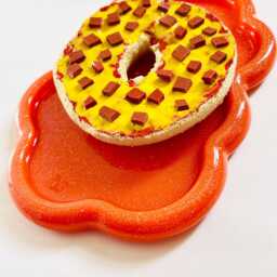 Jumbo Pepperoni Pizza Bagel/Dopamine Decor/ Maximalist Fake Food/ Food Pop Art/ Wall Sculpture/ Funky Decor/Kitchen Art - thumbnail 3