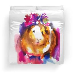 Guinea Pig Duvet Cover Comforter Cool Girls Bedding Pink Cute Animal Girls Room Decor Kids Gifts For - thumbnail 1