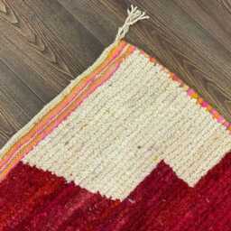 Handwoven Moroccan Berber Rug Red & Black Azilal Design - thumbnail 4