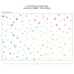 Rainbow Watercolour Polka Dots - Colours Reusable Fabric Wall Decals Eco Friendly Peel & Stick Watercolor Spots Nursery Decal - thumbnail 4