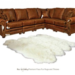 Faux Sheepskin Area Rug - Shaggy Pelt Design, Usa Handmade - thumbnail 1