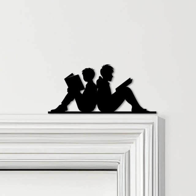 Door Topper Boys Reading Books Various Colours Top Of Decorative Sign - Novelty Wall Decor, Frame Art, Art - image 1