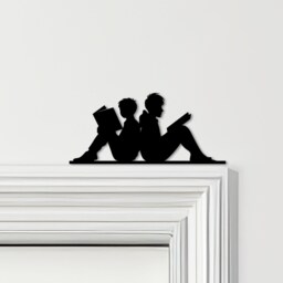 Door Topper Boys Reading Books Various Colours Top Of Decorative Sign - Novelty Wall Decor, Frame Art, Art - thumbnail 1