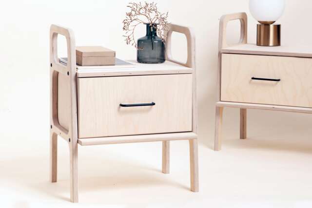 Pair Of Wooden Nightstands, Two Mid Century Modern Bedside Tables 51 cm With Drawers, Scandinavian Bedroom Set, Handmade - image 1