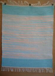 Hand Woven Rug. Blueberry Peach. #1323 - thumbnail 2