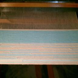 Hand Woven Rug. Blueberry Peach. #1323 - thumbnail 3