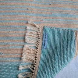 Hand Woven Rug. Blueberry Peach. #1323 - thumbnail 4