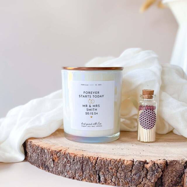 Forever Starts Today Wedding Candle With Couple Name Scented Gift Set Congratulations On Your Engagement Day Newlywed Present Mr Mrs - image 1