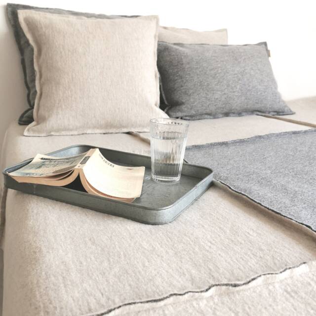 Wool Blanket Lino Daybed Cover Throw Bedspread Plain Collection Made in Germany Soft Boiled Wool Of Pure New Wool - image 1