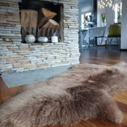 "Sheepskin Brown Throw Genuine Leather Wool Carpet 48""x 28" - thumbnail 2