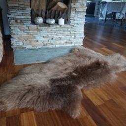 "Sheepskin Brown Throw Genuine Leather Wool Carpet 48""x 28" - thumbnail 3