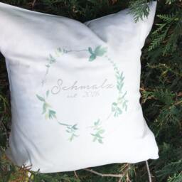 Custom Wedding Date Pillow, Wreath Chic Decor, Gift, 18 X18 Pillow Cover, Anniversary - thumbnail 4