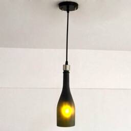 Frosted Champagne Bottle Pendant Lamp Light With Fixtures - thumbnail 3