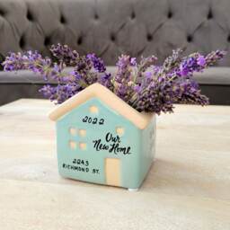 House Planter For Housewarming Gift, My First Or Our New Home Present, Personalized Succulent Small Vase, Decor, Realtor Gift - thumbnail 1