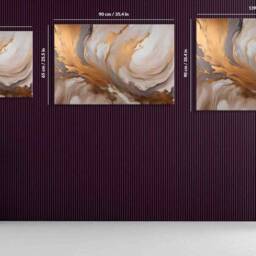 Gold Grey Brown Minimalist Wall Art Large Canvas Velvet Painting Abstract Art Modern Neutral Home Room Decor - thumbnail 3