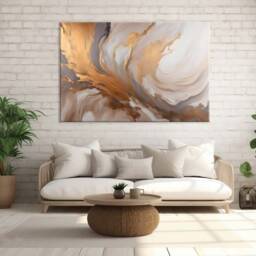 Gold Grey Brown Minimalist Wall Art Large Canvas Velvet Painting Abstract Art Modern Neutral Home Room Decor - thumbnail 2