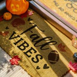 Fall Vibes Funny Seasonal Door Mat - Football & Doormat Housewarming Welcome Rug Autumnal - thumbnail 2