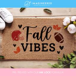 Fall Vibes Funny Seasonal Door Mat - Football & Doormat Housewarming Welcome Rug Autumnal - thumbnail 1