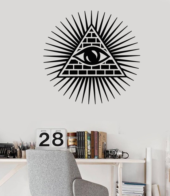 Wall Vinyl Mural Art All Seeing Eye Of Providence Decor For Living Room - #2682Dn - image 1