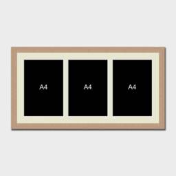 Multi Photo Frame For 3 A4 Certificates/Photos in An Oak Veneer - thumbnail 2