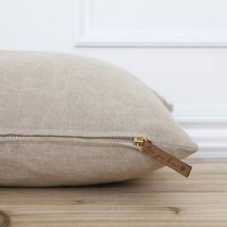 Beige Pillow Cover Tan Accent 20x20 18x18 16x26 Cushion Handmade Designer Covers - Parker Oat - thumbnail 2