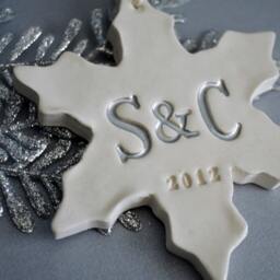 Personalized First Christmas Snowflake Ornament Custom Initials & Year - thumbnail 4