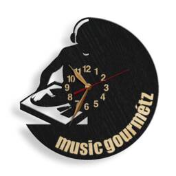 Wall Clock Dj Gift, Wood Non-Ticking Large 12-18Inch, Disc-Jockey, Deejay Art Decor Wooden - thumbnail 4