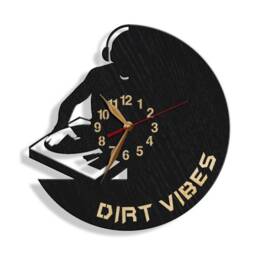 Wall Clock Dj Gift, Wood Non-Ticking Large 12-18Inch, Disc-Jockey, Deejay Art Decor Wooden - thumbnail 3
