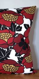 Red Flower Cushion Cover, Scandinavian Fabric, Abstract Botanical Pattern With Zip, 40cm To 50cm Square Sizes Handmade By Vivid Shades - thumbnail 3